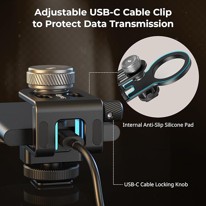 SMALLRIG SSD Holder 2-in-1 SSD Mount Bracket for MagSafe with Cold Shoe Cable Clamp, Compatible with 0.3-0.6in Thick SSDs for Samsung T5 T7 SSD, for SanDisk SSD, Compatible Cage - 4779