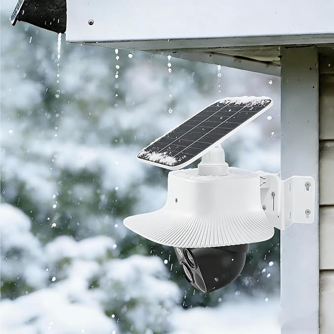 Corner Camera Mount and Camera Rain Cover Only Compatible with Eufy Security SoloCam S340,Sun Rain Shade,Weatherproof Anti Glare Cover,Steel Metal Wall Mount for Outdoor Camera,White