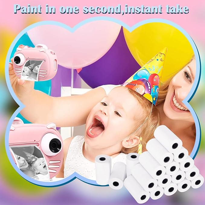 18 Rolls Kids Instant Camera Refill Print Paper,Instant Camera Thermal Paper Photo Printer Fit for Most Kids,Camera Paper for Kidizoom Print Camera Refill