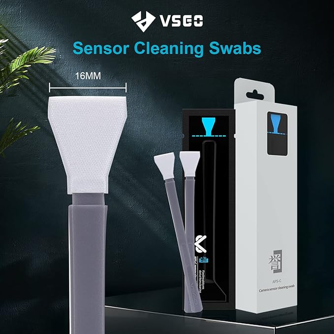 VSGO 12pcs APS-C Camera Sensor Cleaning Kit, Sensor Cleaning Swabs, Compatible with DSLR & SLR Digital Cameras (V-S02-12)