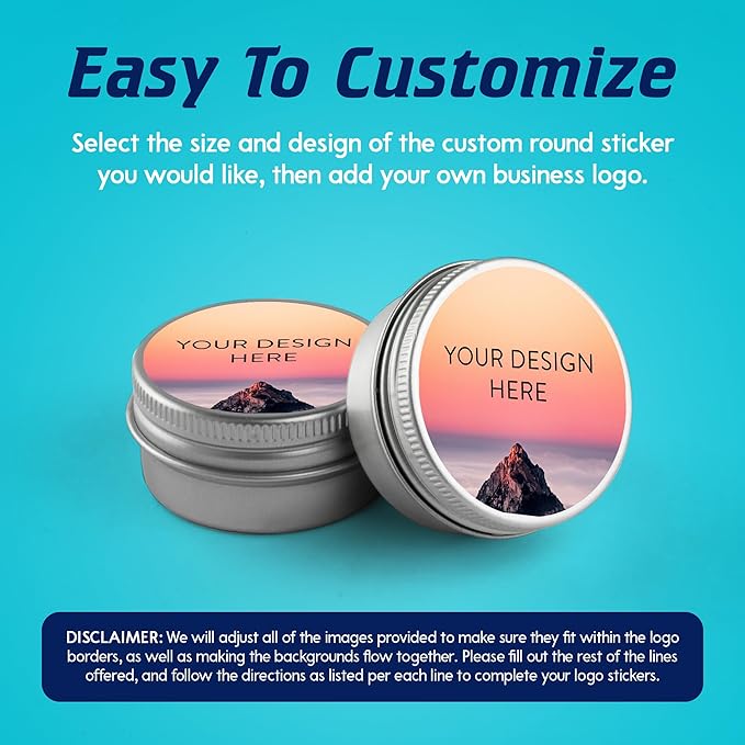 100 Custom Vinyl Stickers - Upload Your own Image, Text, Design, Logo - Personalized Logo Labels for Handmade, Packaging, Bottle, Jars, Candle, Brand Stickers (Mountain, 5x5)