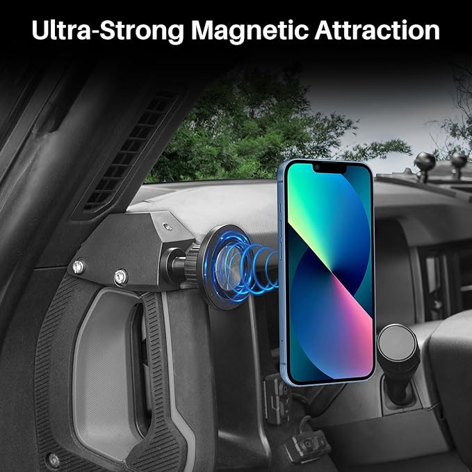 Magnetic Phone Holder for Car – Magnetic Phone Mount for Ford Bronco Accessories, 360° Rotating Smartphone Stand for Ford Bronco 2021–2025, Driver Side