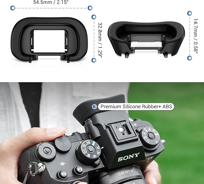 JJC Camera Eyecup Eyepeice Viewfinder for Sony A7 V A7M5 A7 IV A7M4 A7R V A7R5 A1 A1 II A7S III A7S3 A9 III Cameras, Soft Silicone Eye Cup Replacement of Sony FDA-EP21 Eye Cup