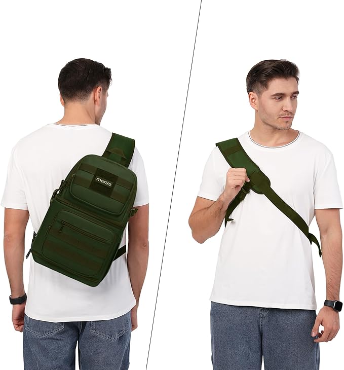 MOSISO Camera Sling Bag,DSLR/SLR/Mirrorless Tactical Camera Crossbody Bag Case Photography Slingpack with Tripod Holder&Removable Modular Inserts Compatible with Canon/Nikon/Sony/Fuji, Army Green