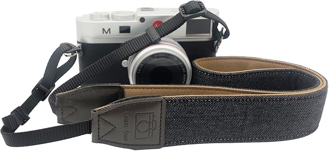 Black Camera Strap, 1.5" Wide Soft Pure Cotton Woven Camera Strap, Adjustable Vintage Neck & Shoulder Strap for All DSLR