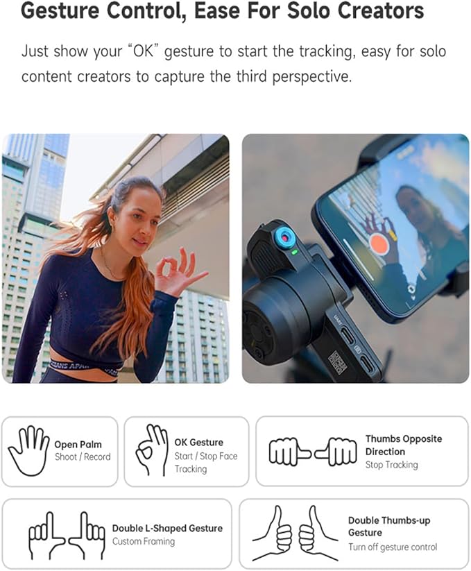 FeiyuTech Scorp Mini 3 Gimbal Stabilizer for Smartphone, 3-Axis Phone Gimbal Built-in AI Tracking Module, with Cooling Fan and Integrated Grip Design, Touch Screen, 2KG Payload for iPhone and Android