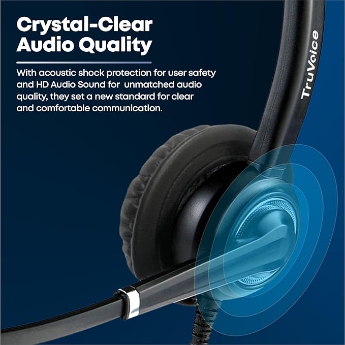 VoicePro 10 Professional Home Office and Call Center USB Headset with Noise Canceling Microphone, HD Speakers and in Line Call Controls with Mute, Compatible with All UC Voice Platforms.