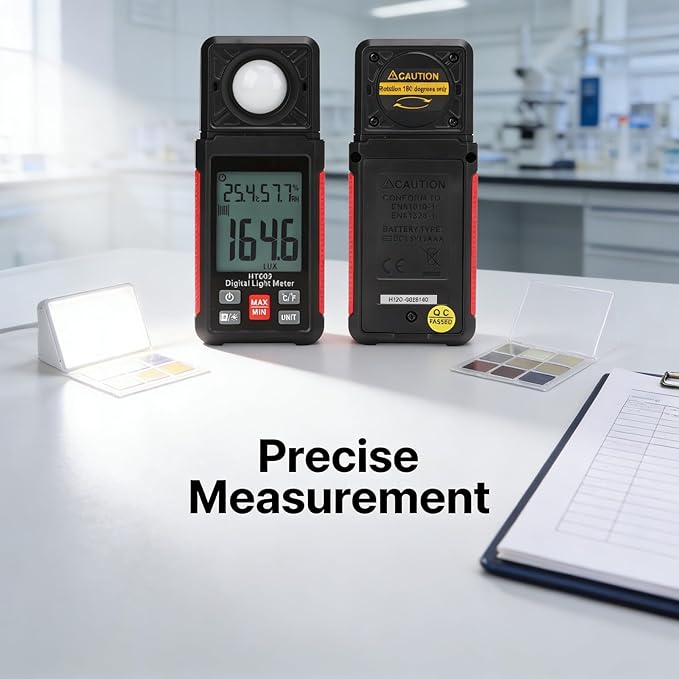 Digital Light Meter HT603, Professional Luxmeter, Wide Range Brightness Tester - Measurement, Quick Response, Ideal for Photo and Industrial Use