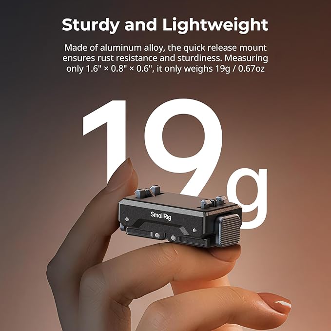SMALLRIG Quick Release Mount Adapter for Insta360 X5 / X4 Air/Ace Pro 2 / Ace Pro/Ace, Adapter with 1/4"-20 Thread Hole, 2 Prong Mount for Tripods, Selfie Sticks, Vlogging Accessories - 5814
