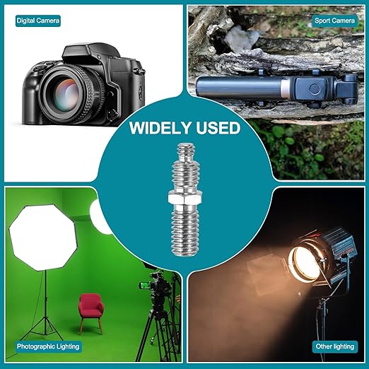 PATIKIL Tripod Screws Adapter 1/4" to 3/8" Male Thread Reducing Screw Tripod Mounting Thread Converter for Tripod Monopod of Camera, 2Pcs