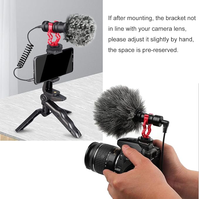 Shockmount for External Video Mic LUORNG 2PCS On Camera Microphone Shock Mount Holder Bracket with 1/4in Cold Shoe for RODE VideoMicro,MM1,VXR10,MCM-1,M80 Mini Cardioid Shotgun Microphone