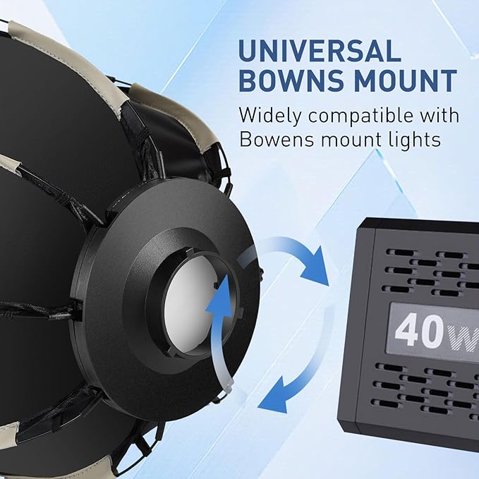 29cm Mini Octagonal Softbox with Removeable Diffuser Cloth Honeycomb Grid Compatible for Mini Bowens Mount LED Video Lights