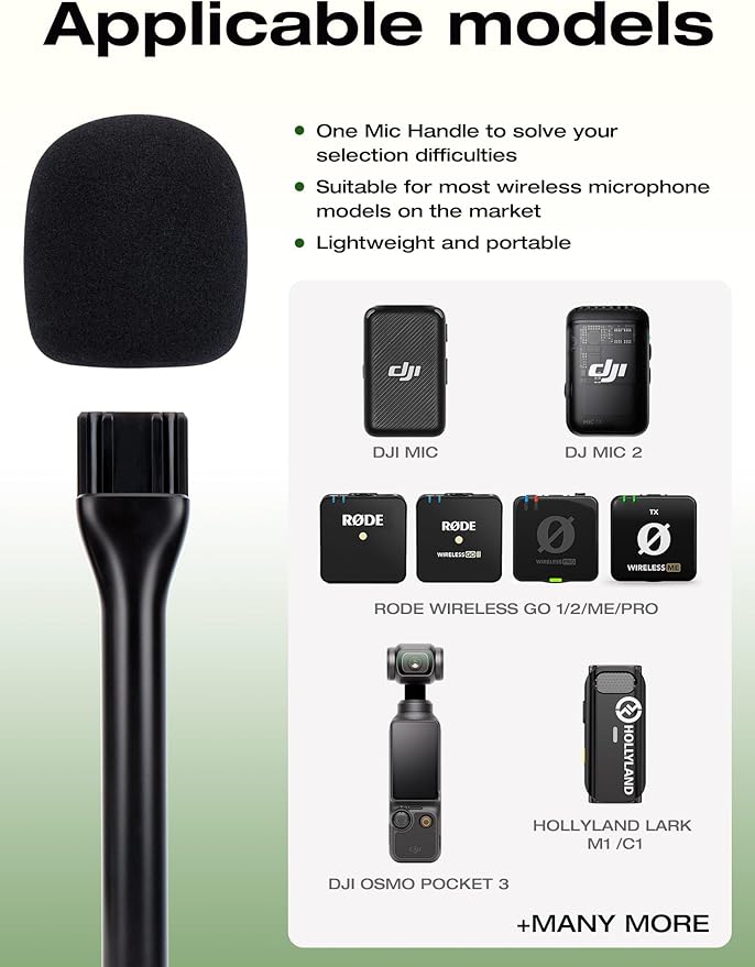 SUNMON Handheld Wireless Mic Stand for DJI Mic, Holder for DJI Mic 2, DJI Microphone Interview Handheld Mount Adapter for DJI Mic1/ 2