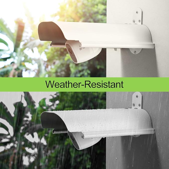 Uogw Sun Rain Shade Camera Cover Shield Works for Blink XT,XT2,(3rd Gen) XT3,XT4 (4th Gen),Arlo,Arlo Pro,WyzeCam,Nest,Ring,Protective Roof for Outdoor Security Cameras, Aluminum Alloy Material-White