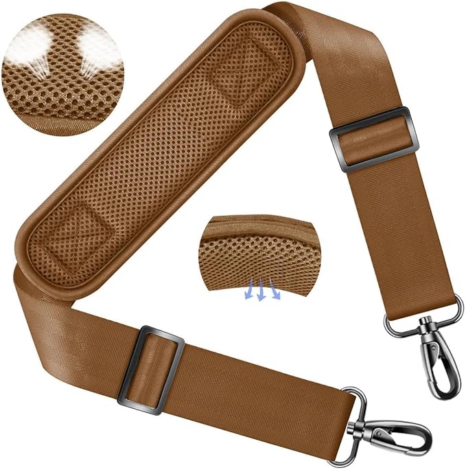 ZINZ Shoulder Strap 58" Ultra-Thick Fixed Padded and Adjustable Buckles Crossbody Strap for Briefcase Laptop Bag Luggage