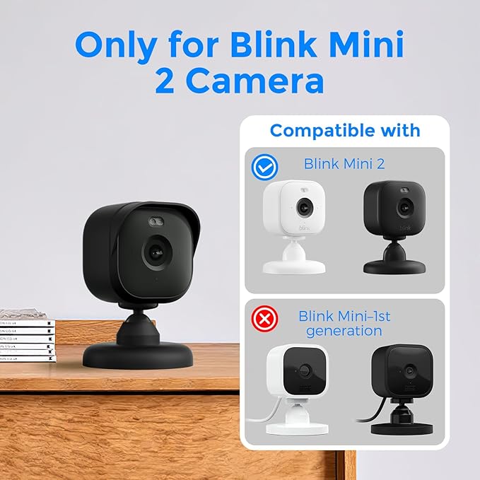 Blink Mini Camera Cover – Silicone Skin Case for Blink Mini & Mini 2, Mini 2k+ (Indoor/Outdoor) – Anti-Scratch, Weatherproof, 360° Protection – Easy Snap-On Design, HD Clarity (Camera Not Included)