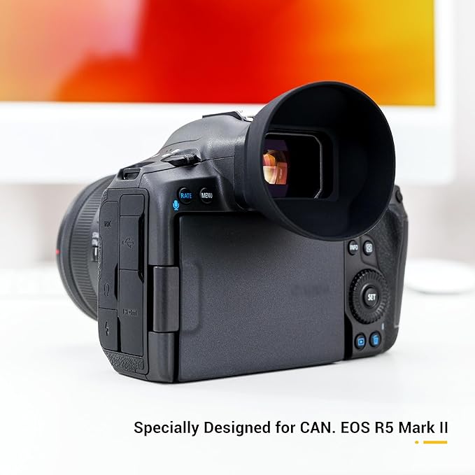 JJC Round Eyecup Eye Cup Eyepiece for Canon EOS R5 Mark II Mirrorless Camera(Not for R5/R5C), Replaces Canon ER-KE Eyecup, Extended Viewfinder Cover & Increased Depth Better for Viewfinder Protection