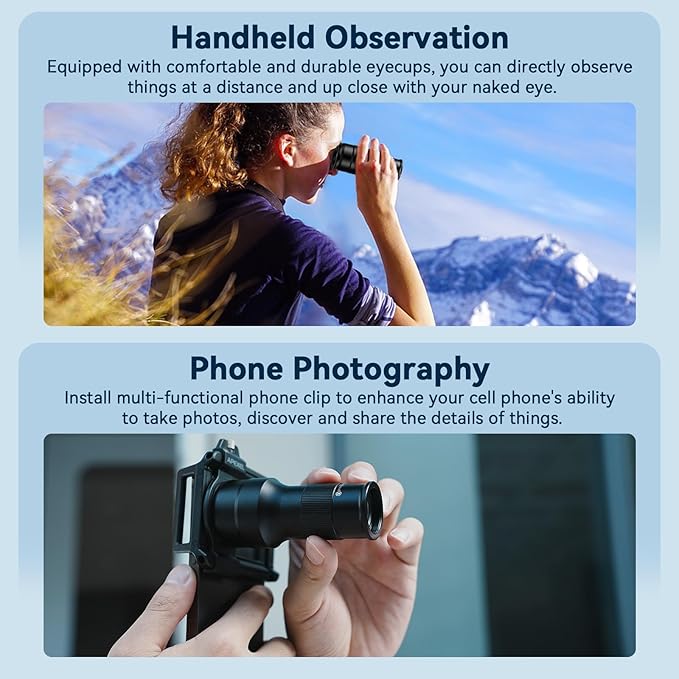 2 in 1 Phone Camera Lens Kit, Evil eye 6X Telephoto Lens & 150mm Macro Lens with Universal Lens Clip, Phone Lens Attachment for iPhone 16/15/14/13 Series, Samsung, Android Phone and Most Smartphone