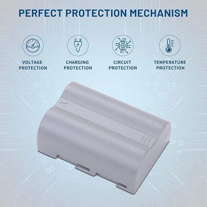 2-Pack EN-EL3e Battery with USB-C Dual Charger Compatible with Nikon D50, D70, D70s, D80, D90, D100, D200, D300, D300S, D700 Digital SLR Cameras 2200mAh