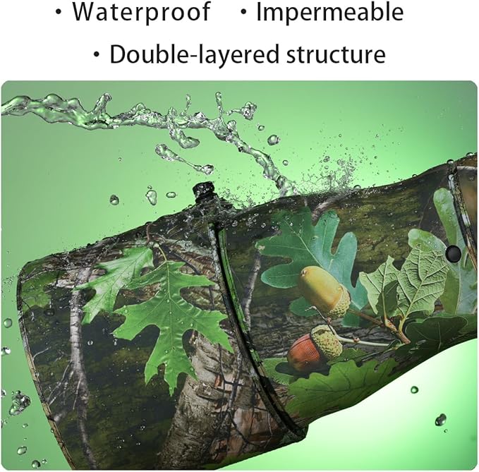CHASING BIRDS Lens Camouflage Waterproof Coat for Nikon Z 180-600mm f/5.6-6.3 VR Rainproof Lens Protective Cover Version IV (Forest Camouflage, with 2.0X TC)