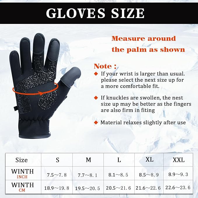 Drasry Neoprene Fishing Gloves Touchscreen 3 Cut Fingers Warm Cold Weather Suitable for Men and Women Ice Fishing Fly Fishing Photography Motorcycle Running Shooting