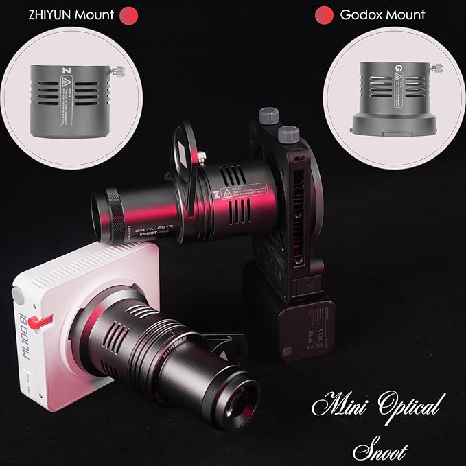 CX100 Mini Optical Snoot Gobos Accessories with ZY Mount Adapter, Spotlight Attachment Shape Light Compatible with ZHIYUN Molus X100,CX100,GodoxG ML100BI,ML100R