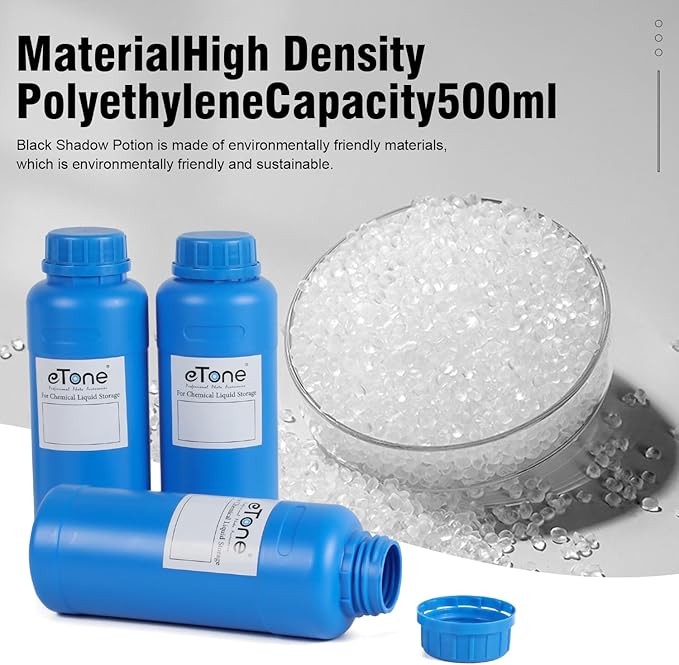 eTone 3X 500ml Darkroom Chemical Storage Bottles with Caps Film Photo Developing Processing Equipment (blue)