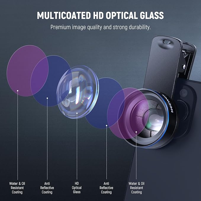 NEEWER Basics 15x Macro Phone Lens Kit with 37mm Lens Clamp, HD Camera Accessories Compatible with iPhone Samsung Android Smartphone, LS-69