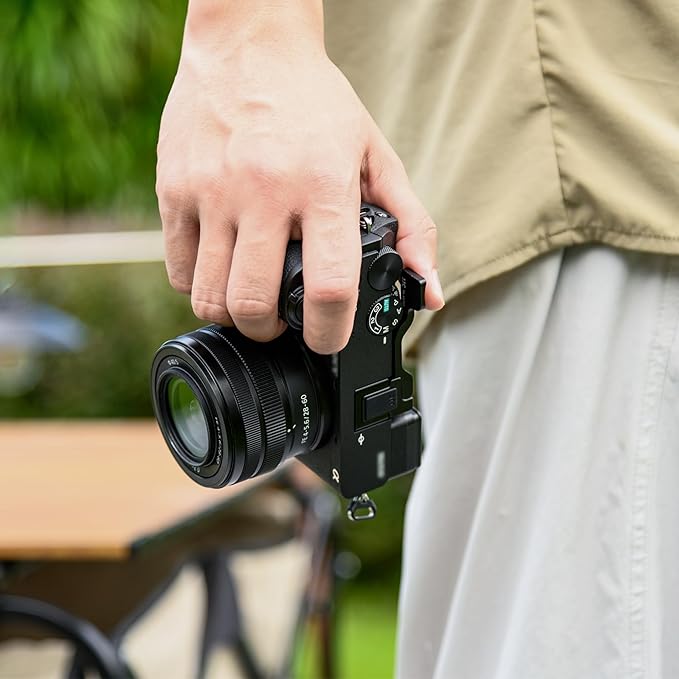JJC Foldable A6700 Thumb Up Grip for Sony A6700 Camera, Aluminum Alloy Metal Alpha A6700 Thumb Grip with Hot Shoe Cover Protector Thumb Rest Support Holder, Not Affect The Use of A6700 Camera Buttons
