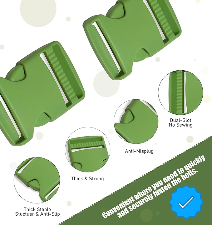 Buckles for Straps Set of 4 Pcs Plastic Buckle Clip Quick Side Release Plastic Fastener