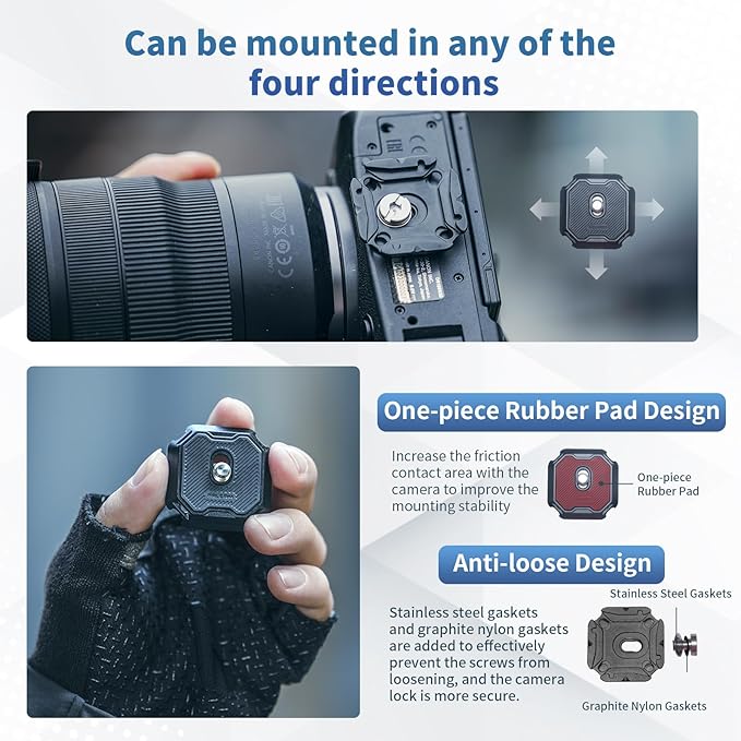 FALCAM F38 Camera Strap Quick Release Kit, Camera Holder for Neck/Shoulder Strap, Plate and Base