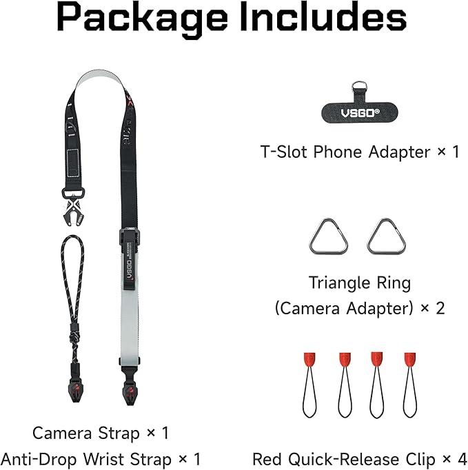 VSGO Urban Camera Strap – Quick Release, Anti-Twist, Comfortable Nylon Sling, Fits DSLR, Mirrorless, Phone, Action Camera