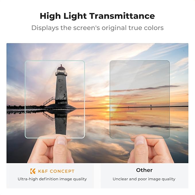 K&F CONCEPT 3 Pack Camera Screen Protector Compatible with Canon SX740, 0.3mm 9H Hardness Tempered Glass Cover Anti-Scratch Bubble-Free & Hot Shoe Cover