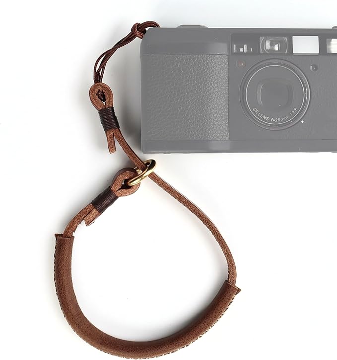 Leather Camera Wrist Strap - Handmade Top-Grain Hand Strap for Ricoh GR III/IIIx, Fuji X100VI/V, Sony RX100 VII - Thin Vintage Film Camera Cuff for Street Photography