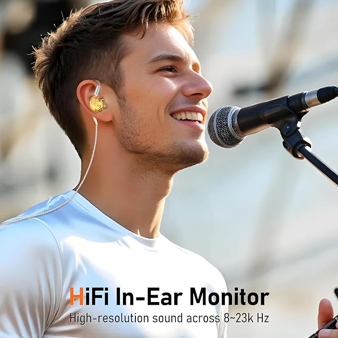 Vibes 202 Wired Earbuds - HiFi in Ear Monitor Headphones – Professional Noise Isolating Ear Buds - Clear Sound, Deep Bass & Comfort-Fit IEM Earphones - MMCX to 3.5mm, Silver Plated Cord, Carrying Case