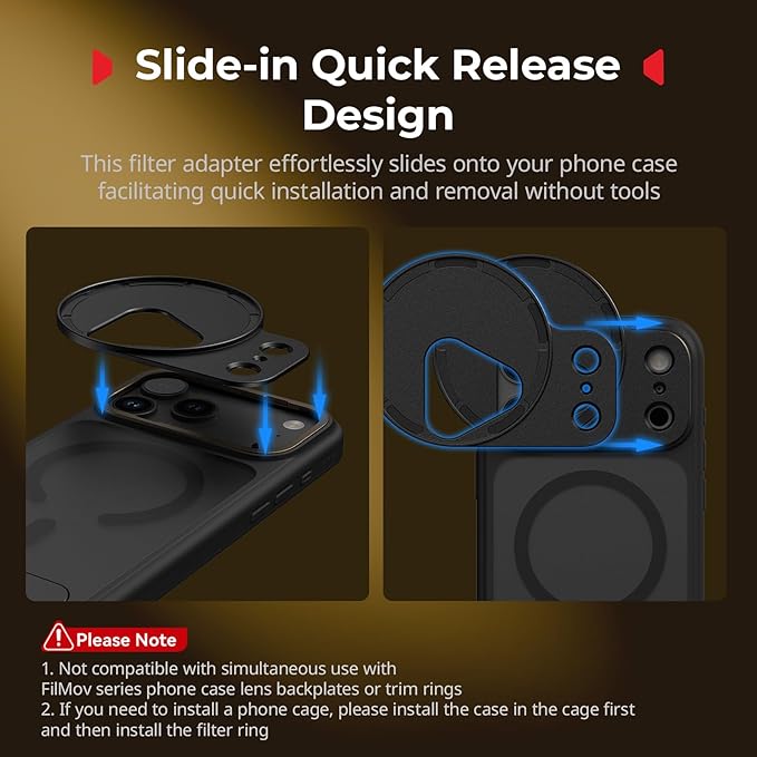 SmallRig FilMov 67mm Magnetic Filter Ring Adapter for Phone Case (SmallRig 17 Pro Max 5551/5552), Compatible with 67mm Magnetic Filter Series (4726/4581/4582/5169/5170)-5548