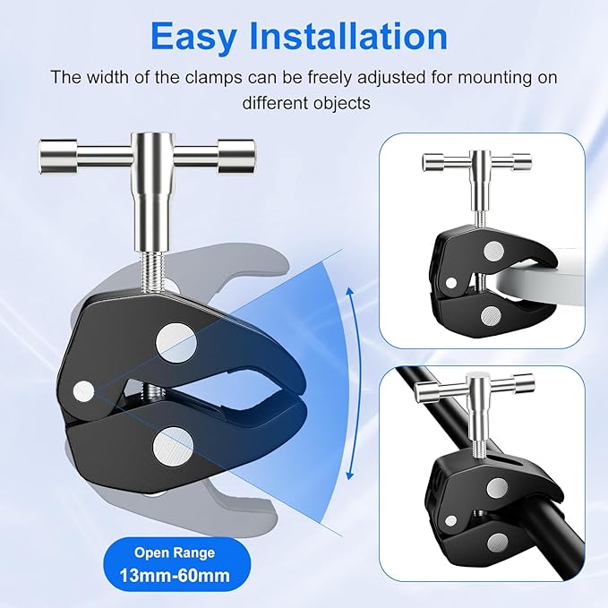 EMART 6inch Articulating Magic Arm Camera Mount with Super Clamp, Friction Power Adjustable Camera Mounts & Clamps with Magicarm and Cold Shoe for Photography/Videography/Webcam/Flash Light