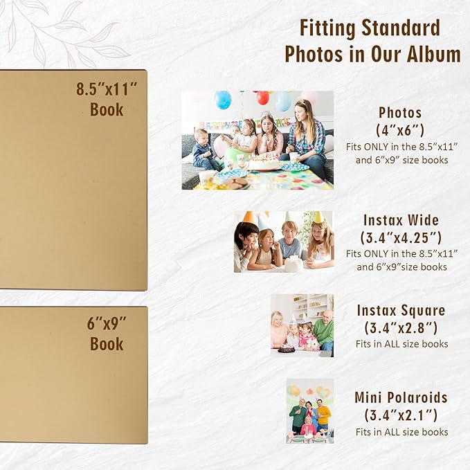 Personalized Birthday Photo Album - Wooden Birthday Guest Book，Memory Book Scrapbook for Kids Adults, Vintage Book Keepsake for Party, Unique Gift