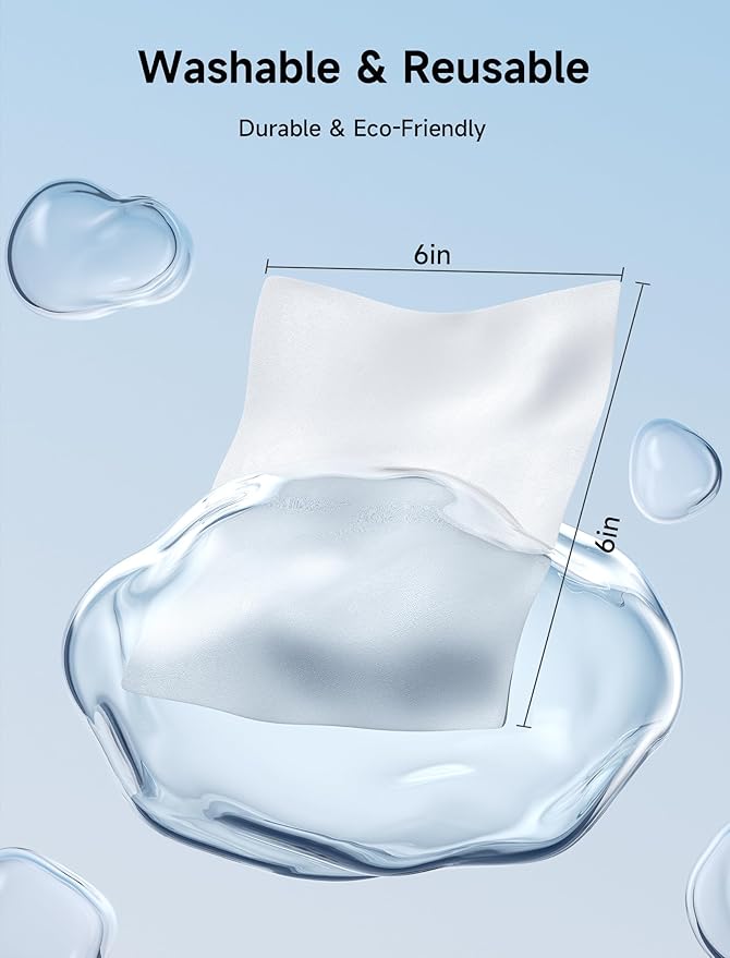 JSAUX 50 Pack Disposable Microfiber Cleaning Cloths (6 x 6 in), Eyeglass Cleaning Cloth, Eye Glass Cleaner Cloth – Safe for Glasses, Camera Lens, Screens, iPad, Phone, Steam Deck, TV Screen and More