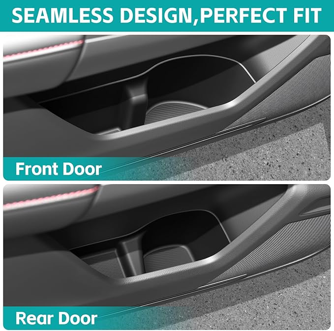 Door Side Storage Box Compatible with 2023 2024 2025 2026 Honda CRV Accessories, Front & Rear 4PCS Door Handle Insert Organizer Tray, TPE Phone Pockets Cup Holder Fit for CRV CR-V Accessories