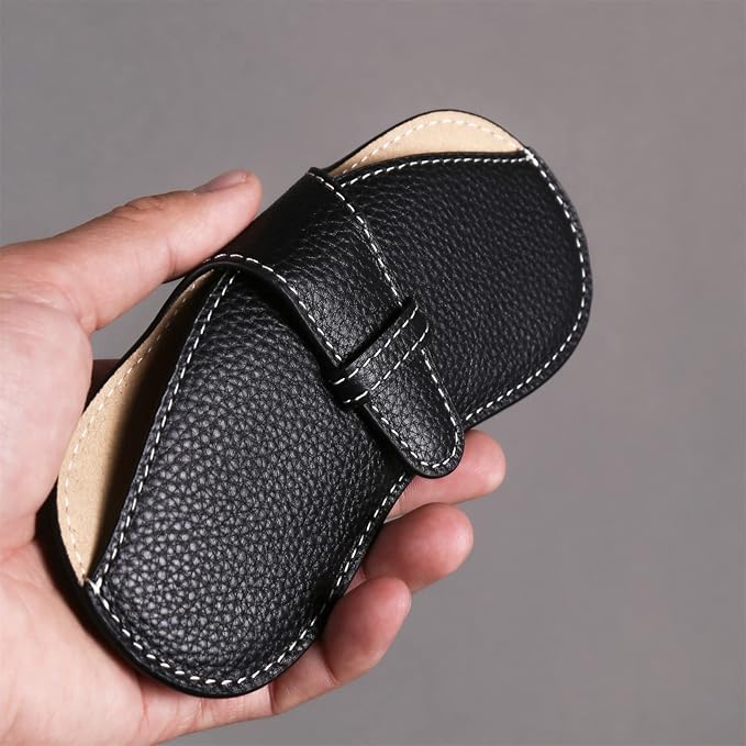 YUANYU Leather Glasses Case Holder Portable Slim Sunglasses Pouch Soft Eyeglasses Eyewear Sleeve For Women Men Lightweight