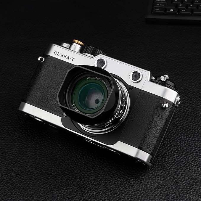 Haoge Square Metal Lens Bayonet Hood for Voigtlander 35mm F2 35mm F1.5 28mm F2.0 Type I & II Ultron Aspherical Vintage Line Leica VM Mount Lens LH-VM13P-NB Replace LH-12 LH-4N