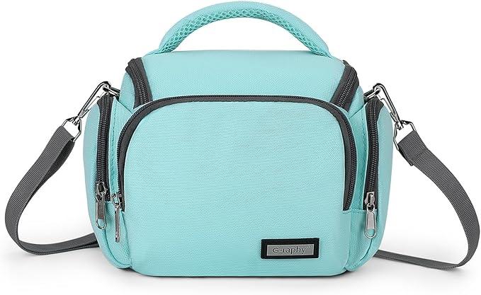 G-raphy Camera Bag Case Compact Lightweight Shoulder Crossbody Sling Photography Bags for Nikon Canon Sony DSLR SLR Mirrorless with Removal Straps Mint