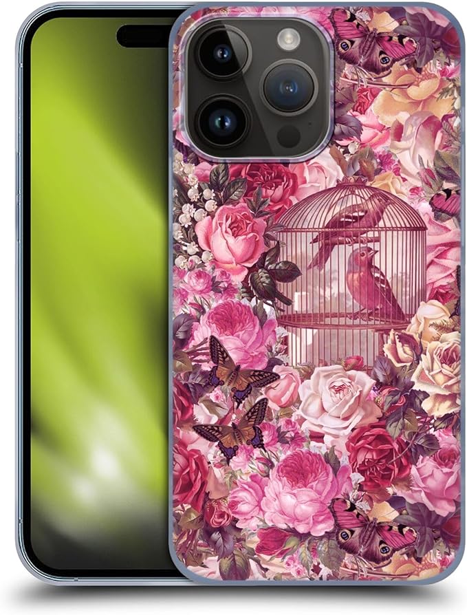Head Case Designs Officially Licensed LebensArt Vintage Rose Birdcage Patterns 2 Hard Back Case Compatible with Apple iPhone 15 Pro Max
