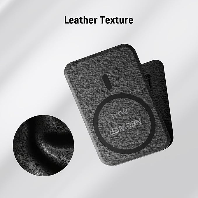 NEEWER Magnetic Phone Wallet with Card Holder, Foldable Desk Stand Lightweight Portable Leather Slim Cell Phone Card Case Compatible with MagSafe iPhone Samsung Android for Video Recording, PA141