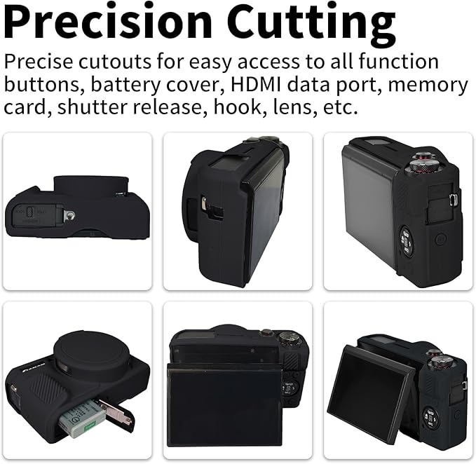 Easy Hood G7X Mark II Case, Protective Case for Canon Powershot G7X Mark II Digital Camera, Removable Lens Cover Silicone Sleeve Soft Camera Cover Rubber Protective Body Skin- Black