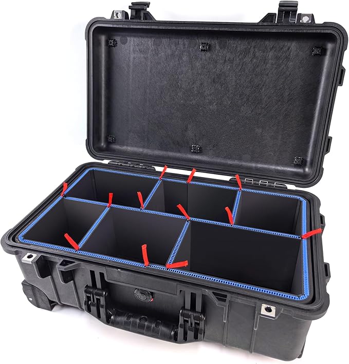 LAFENLIN UPGRADE DIY Divider System for Pelican 1510 Case, Customizable Organizer with U-Clips & Red Pull Tabs, Secure Foam Inserts for Tools, Camera, Medical, Tactical Gear (Case NOT Included)