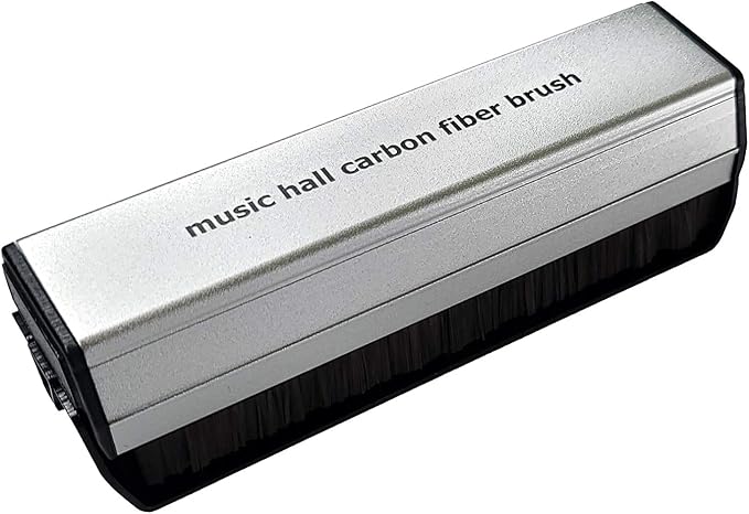 Music Hall H1 Carbon Fiber Vinyl Record Cleaning Brush with Anti-Static Fibers and Support Stand