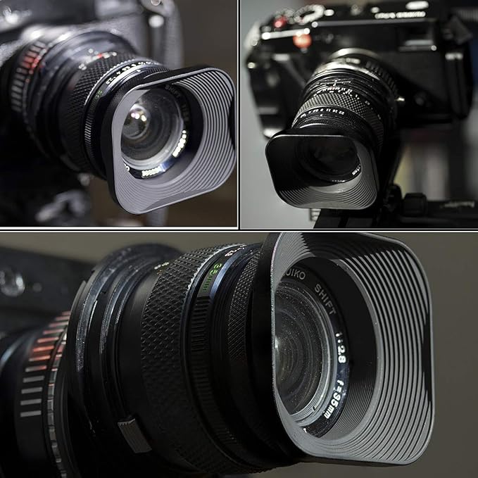 Haoge LH-E2T 49mm Square Metal Screw-in Lens Hood with Cap for Sony RX1 RX1R RX1RII Camera, Sony E 20mm f2.8, 28mm f2, 30mm f3.5, 35mm f1.8, 50mm f1.8, TE 24mm F1.8, 55mm F1.8, TFE 35mm F2.8 Lens