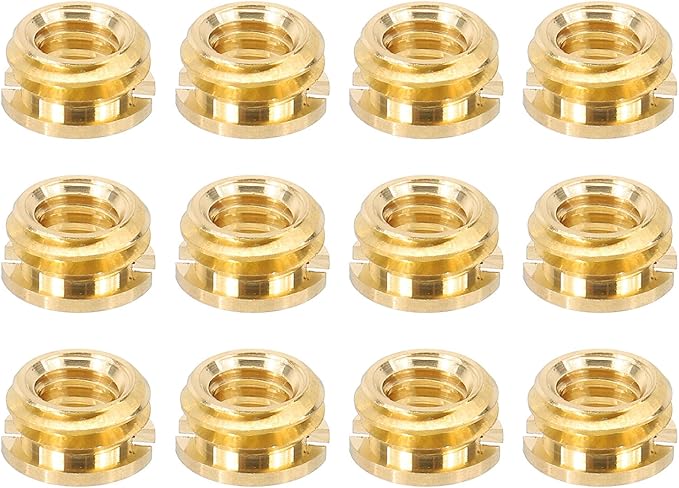 PATIKIL 1/4" Female to 3/8" Male Convert Screws Adapters, 12 Pcs Tripod Thread Adapter Mount for Camera Monopod Video DSLR SLR Mic Stand, Gold